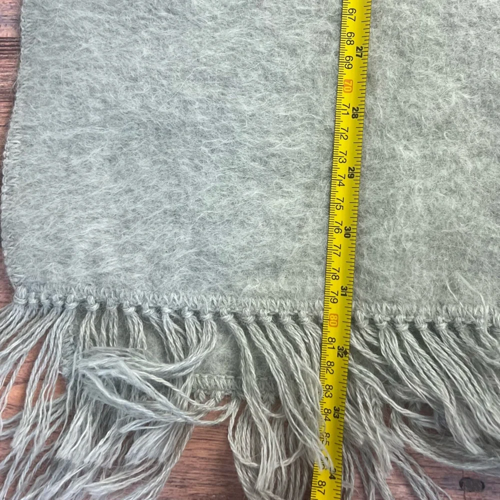 Alpaca Camargo Gray Fringed Scarf Light‎ Gray - Picture 4 of 5